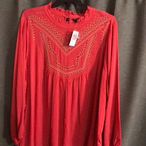 Torrid Crinkle Gauze Blouse with embroidery, size 4